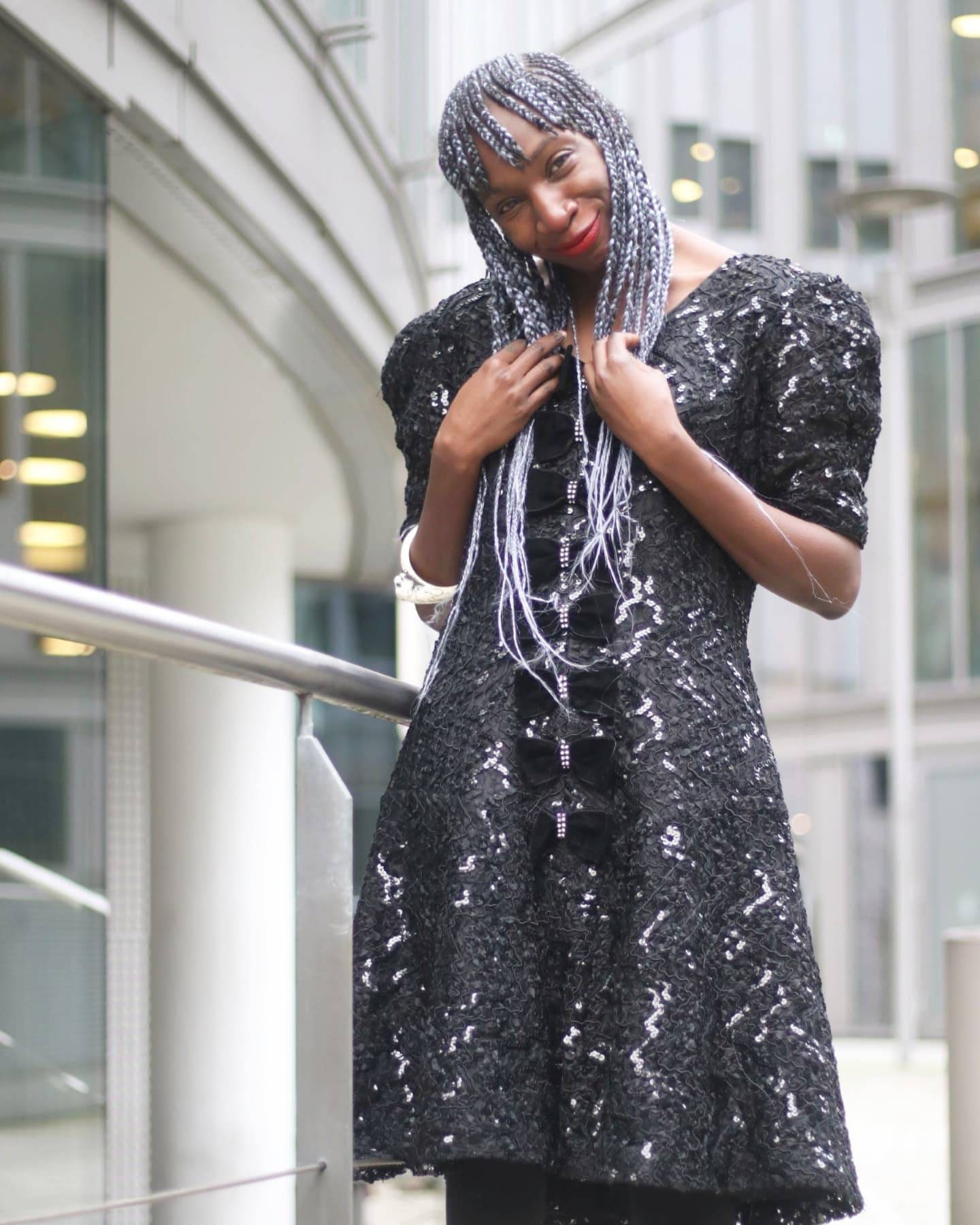 frank usher sequin dress Exceptional Vintage Frank Usher Crystals and Sequins Rainbow Gown at 1stDibs