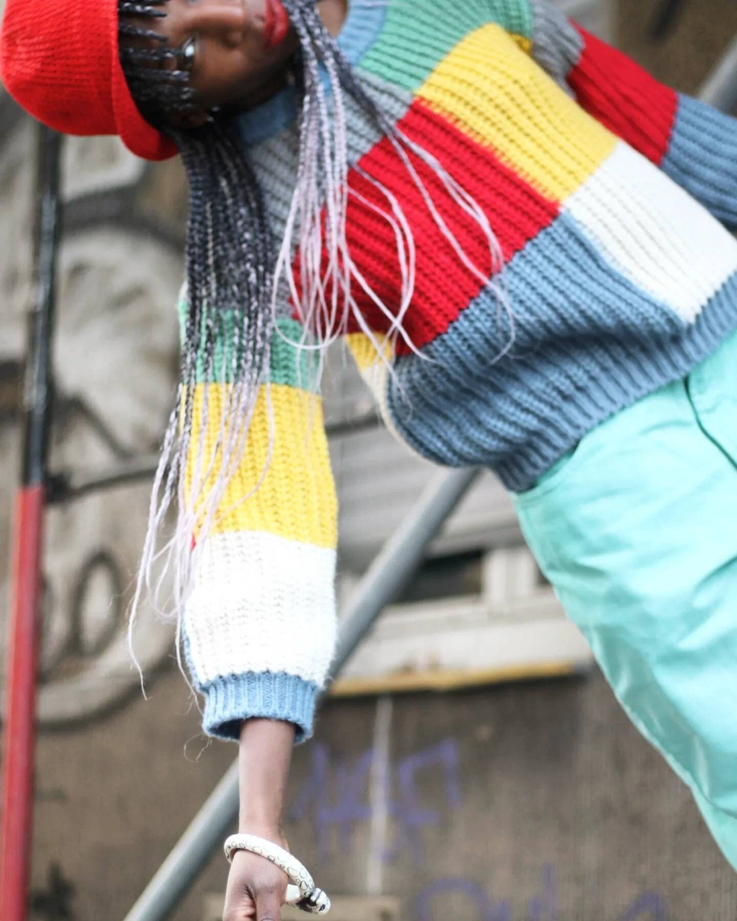 90s Handmade Colorful Knit Vintage 