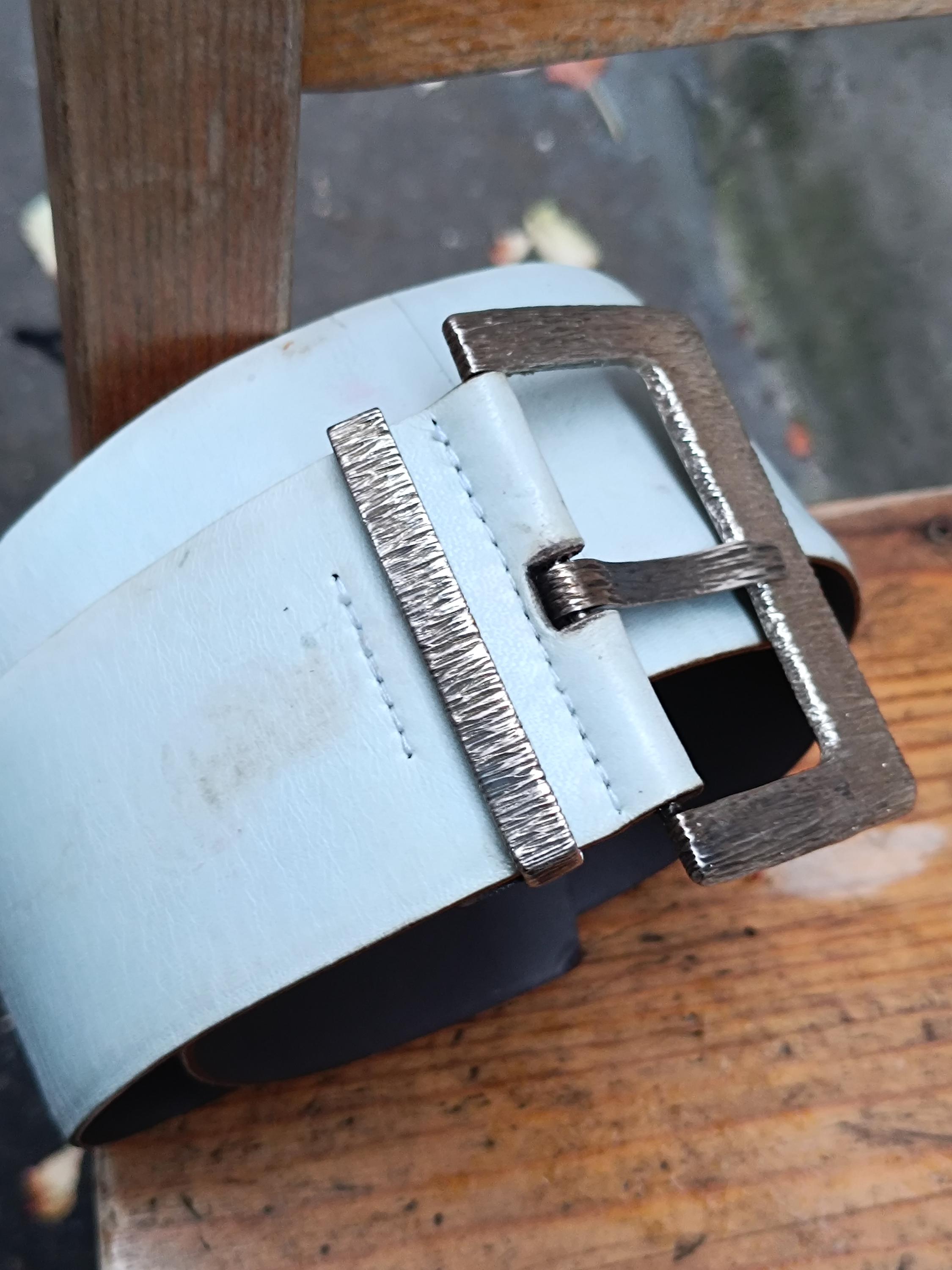 Jil Sander vintage leather belt Navy Blue Navy Blue Leather Belt – Fields Outfitting main image 3