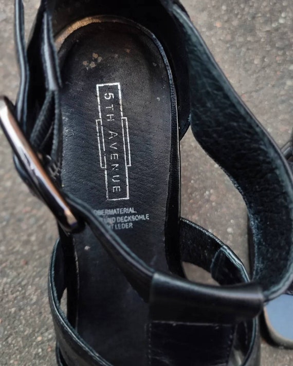 Nebu Tåler Jeg tror, ​​jeg er syg Y2k 5th Avenue Summer Sandals Minimalist Black Leather - Etsy