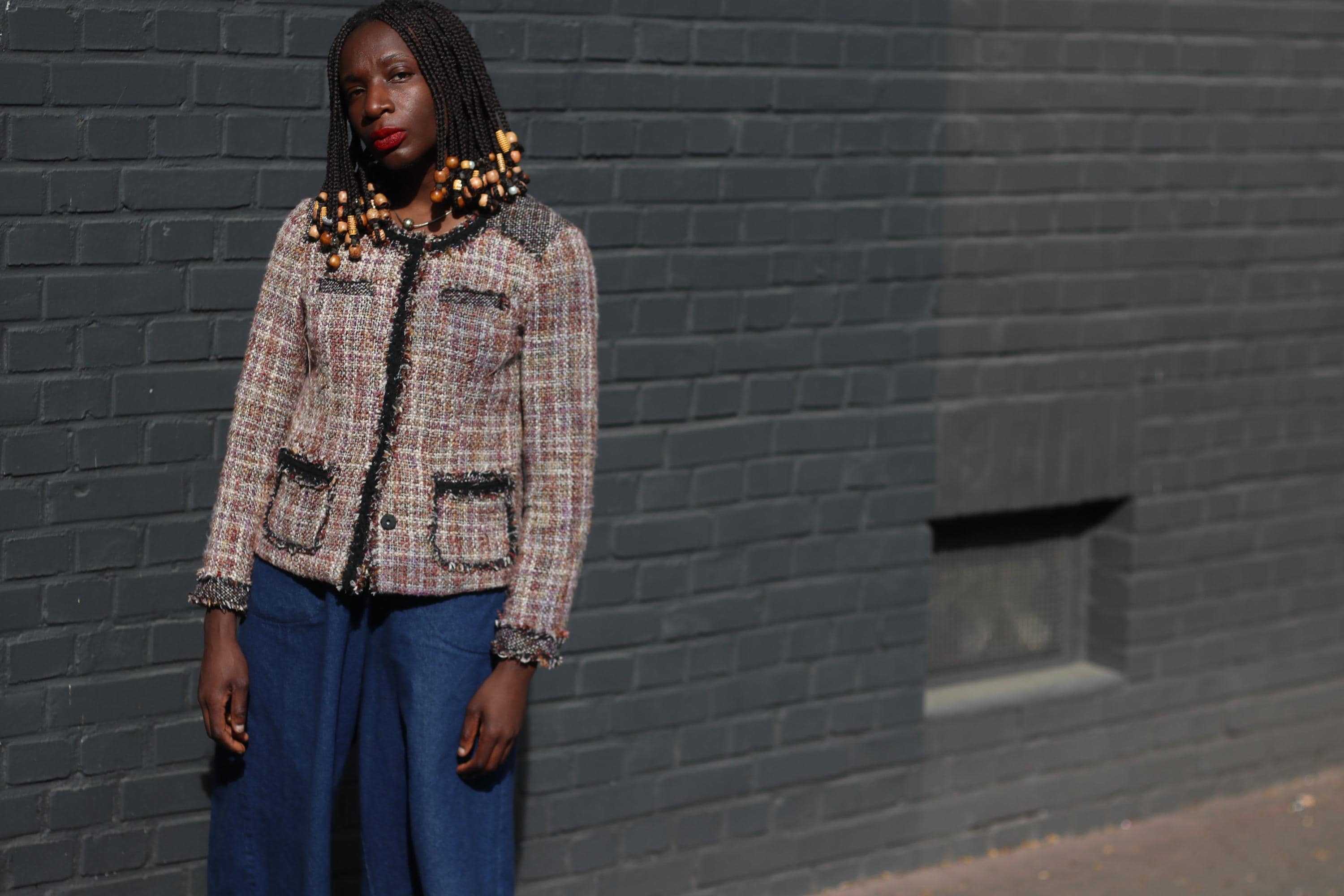 Vintage Coldwater Creek Tweed Blazer: 90s Bouclé Fringe Jacket XS