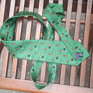 Corbata de seda de golf Cabouchon vintage de los años 90 – Corbata de novedad verde esmeralda