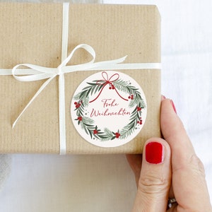 Pegatina NAVIDAD | 12 pegatinas para regalos, galletas, sobres, pegatinas para bolsas de papel, Nordic Mimi y Anton