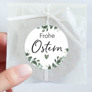 FROHE OSTERN Aufkleber | Sticker Ostergeschenk | Eukalyptus Greenery Design Mimi und Anton