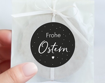 FROHE OSTERN Aufkleber | Sticker für Oster-Geschenke, Kekse, Post, Sticker für Papiertüten, Nordic, Scandi Design Mimi und Anton