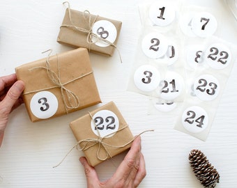 Adventskalender cijfers | Adventskalender cijfers om te plakken, Adventskalender sticker cijfers stempel Nordic style Mimi en Anton