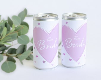 Prosecco Banderole TEAM BRIDE | Sticker for JGA, wedding, beverage can banderole design pink pink hearts Mimi and Anton