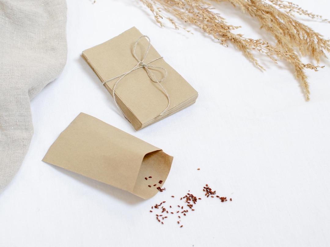 Small Seed Packets Made of Kraft Paper and Parchment – Ideal for Flower ...