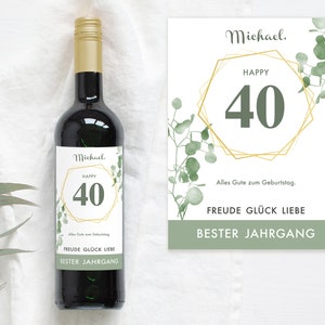 40th Birthday Gift Personalized Bottle Label Wine Bottle Label Wine Label Happy Birthday Design Mimi and Anton image 7