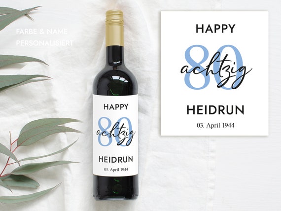 Herz & Heim® Party-Flaschenetikett Personalisiert – 6 Stück Mit Namen Zum Geburtstag