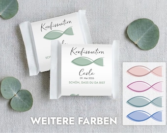 Ritter Sport Mini Banderole CONFIRMATION Sticker Personalized | Glad you're here, Party Favor | Mimi and Anton