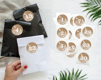 RAMADAN calendar children | 30 numbers to stick on, Ramadan calendar, Eid Count Down, Ramazan | Kraft paper look boho style | Mimi and Anton