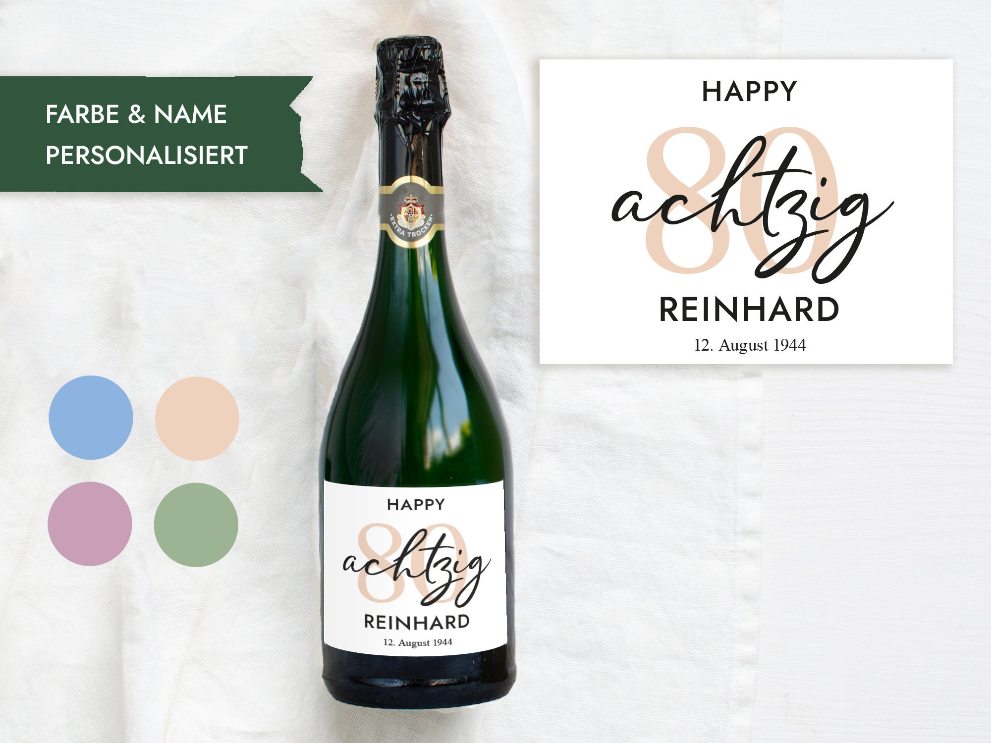 Geburtstagskarte Für Frauen Mit Champagner-Motiv – Goldgeprägt & Umweltfreundlich – Perfekt Für Freundin & Familie