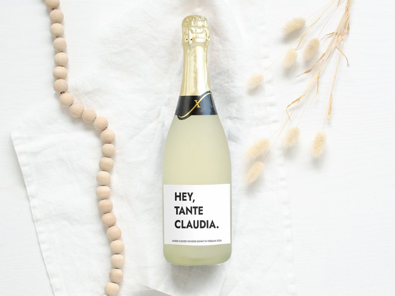 Adesivo regalo di compleanno per bottiglia di champagne Etichetta per bottiglia personalizzata Etichetta per bottiglia SEKT con il tuo testo Mimi e Anton immagine 9