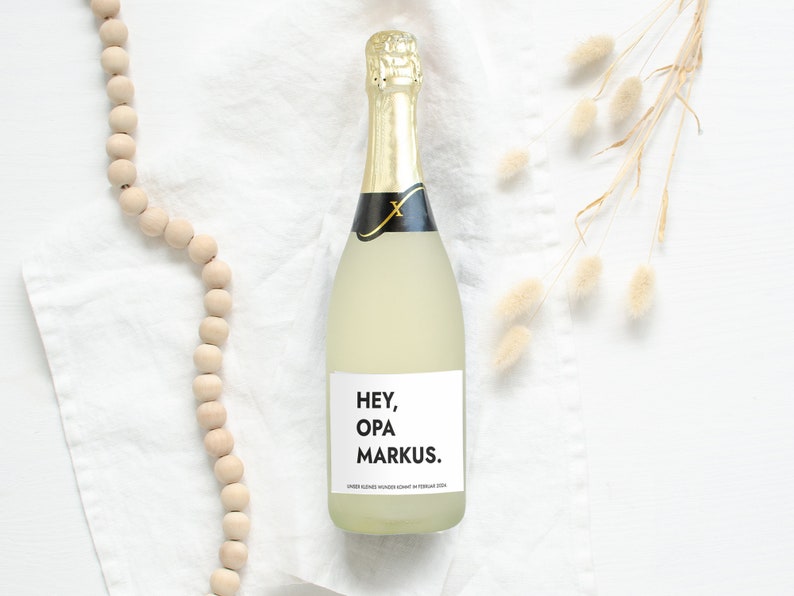 Adesivo regalo di compleanno per bottiglia di champagne Etichetta per bottiglia personalizzata Etichetta per bottiglia SEKT con il tuo testo Mimi e Anton immagine 8