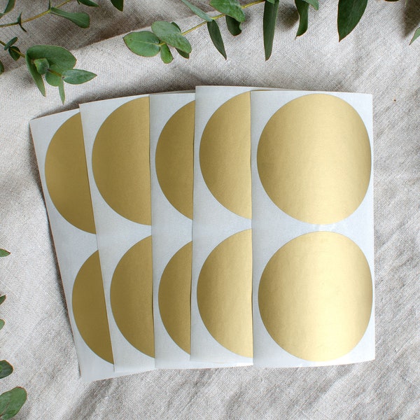 50 Rubbeletiketten Kreis 6 cm | große Rubbelaufkleber GOLD, rund | Sticker Rubbellose Rubbelkarte | Glückslose Hochzeit DIY Mimi und Anton