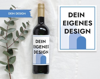 Sticker wine bottle birthday gift | Personalised wine label, bottle label own design | Mimi and Anton