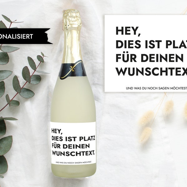 Aufkleber Sektflasche Geburtstag Geschenk | Personalisiertes Flaschenetikett SEKT Flaschen Etikett mit eigenem Text | Mimi und Anton