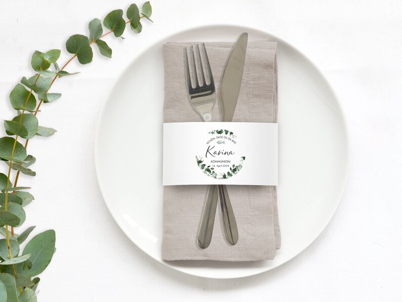 COMMUNION THANK YOU sticker personalized 12x thank you round, 5 cm Sticker confirmation baptism youth consecration Eucalyptus Mimi and Anton image 6