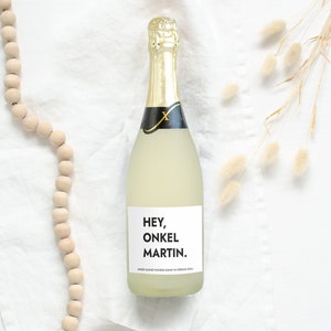Adesivo regalo di compleanno per bottiglia di champagne Etichetta per bottiglia personalizzata Etichetta per bottiglia SEKT con il tuo testo Mimi e Anton immagine 7