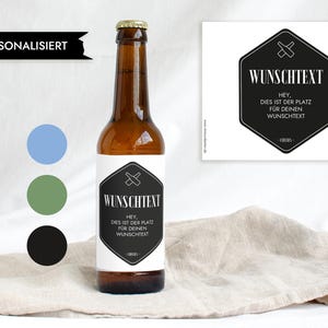 Personalized beer bottle label with desired text for birthday for man | Happy Birthday bottle label design Mimi and Anton