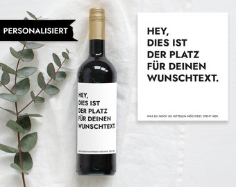 Aufkleber Weinflasche Geburtstag Geschenk | Personalisiertes Flaschenetikett Wein Etikett Flaschen Etikett mit eigenem Text | Mimi und Anton