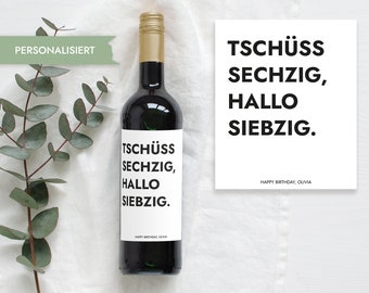 70 Geburtstag Geschenk | Personalisiertes Flaschenetikett Wein Flaschen Etikett | Weinlabel Happy Birthday | Design Mimi und Anton