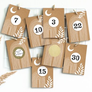 RAMADAN calendar for children to scratch, GOLD, craft set 122 pieces | Good deed vouchers in a kraft paper look boho style | Mimi and Anton