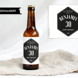 Personalisiertes Bier Flaschen Etikett zum Geburtstag für Mann Happy Birthday Flaschenetikett Design Mimi und Anton Bild 3