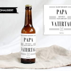FATHER&#39;S DAY Personalized Beer Bottle Label for Man | Best DAD in the World Bottle Label Father&#39;s Day Gift | Design Mimi and Anton
