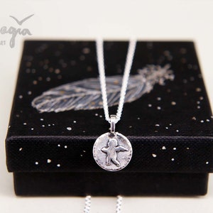 Guardian angel pendant GUARDIAN ANGEL, angel necklace, baptism necklace angel, angel medallion silver, chain confirmation communion