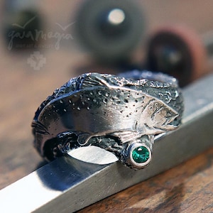 Power Animal Ring SALMON, Power Animal Fish Jewelry, Power Animal Salmon, Animal Totem Ring, Salmon Ring, Animal Jewelry Silver