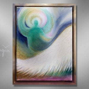 Angel painting GUARDIAN ANGEL painting Guardian angel commissioned painting Personal angel picture Guardian angel picture for birth and baptism commissioned painting