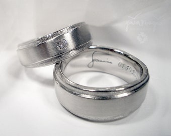 Wedding rings "Paths of Life" including diamond and engraving, unusual wedding rings, wedding rings in silver - gold, rose gold etc. possible.