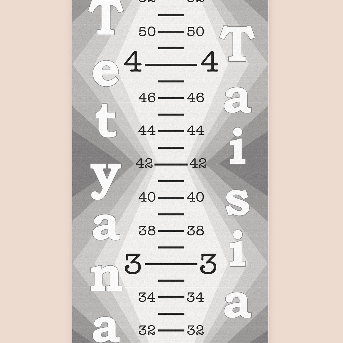 Growth Chart for Twins Height Rule for two children's Etsy