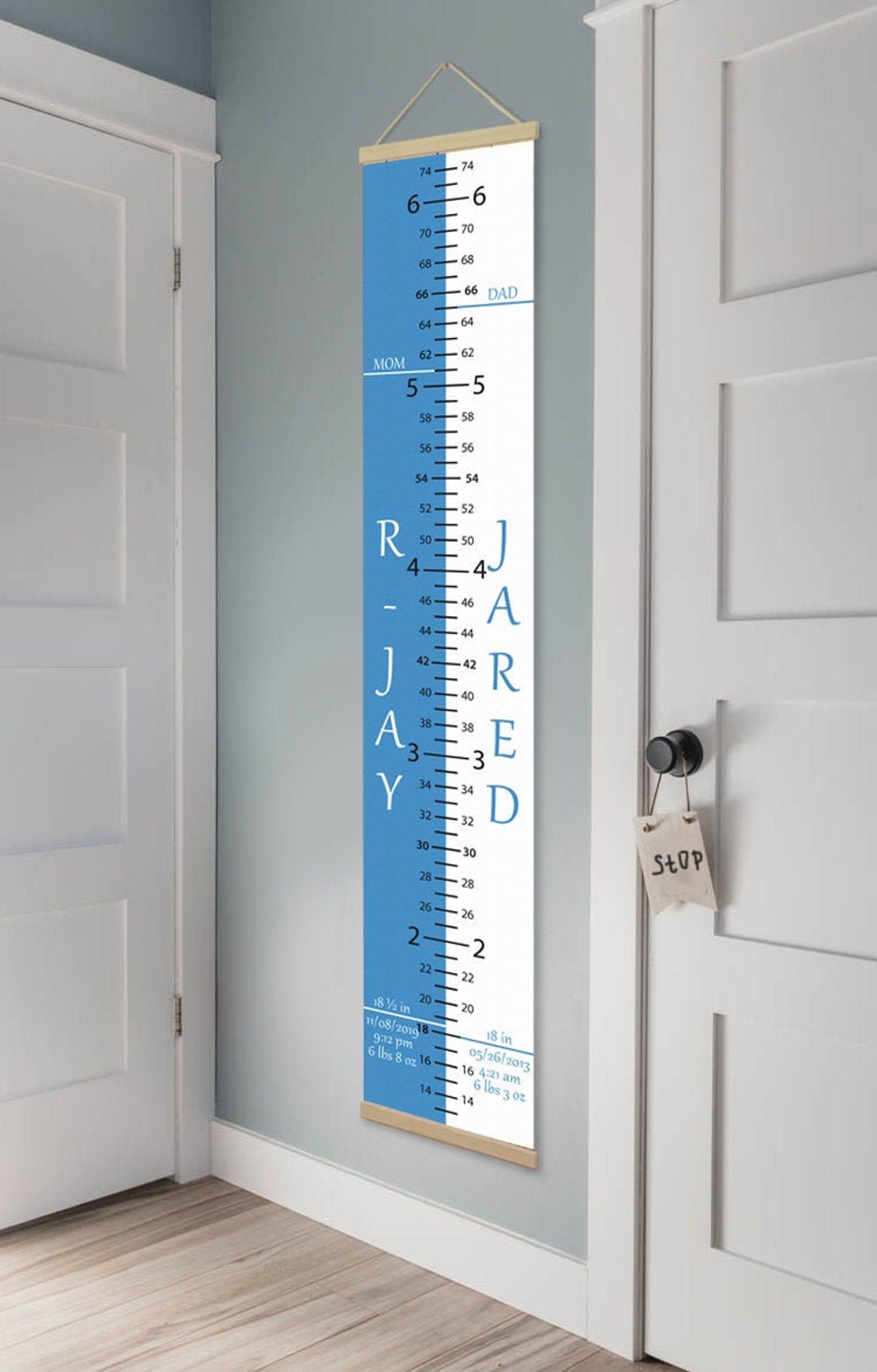 Growth Chart for Twins Height Rule for Two Childrens Etsy