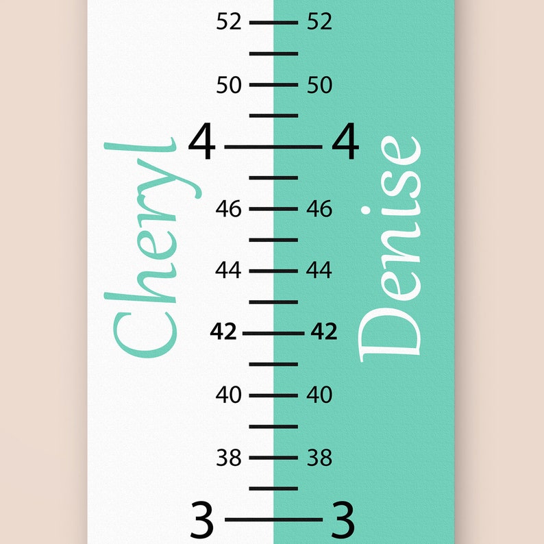 Growth Chart for Twins Height Rule two childrens Christmas Etsy