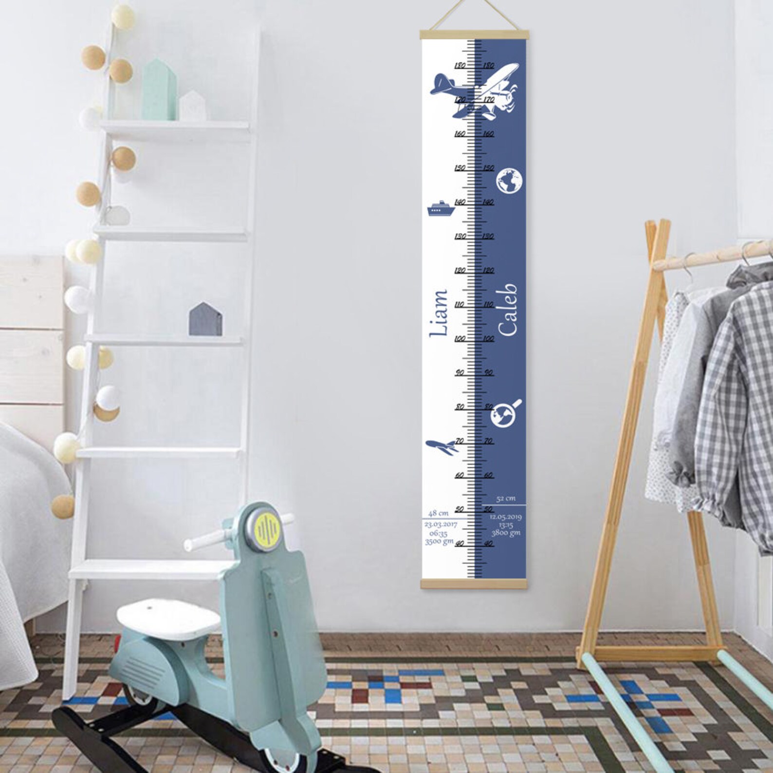 Growth Chart for Twins Height Rule for two childrens Etsy