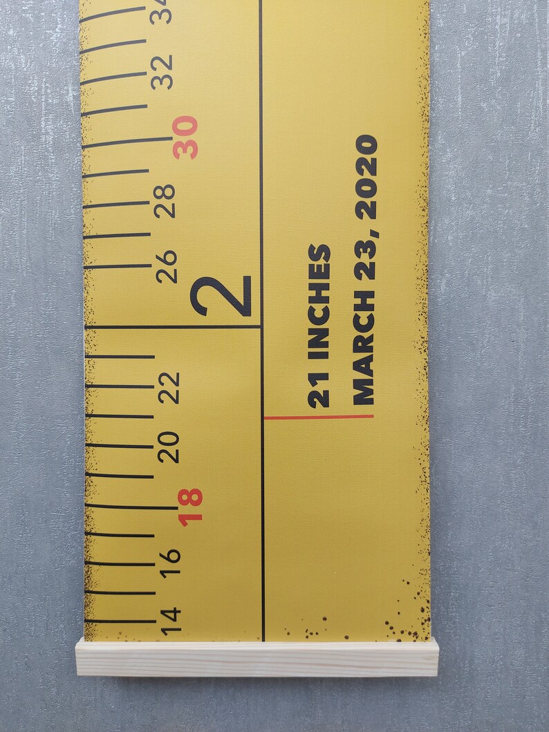 Growth Chart Name Height Chart for Baby Canvas Growth Ruler Etsy