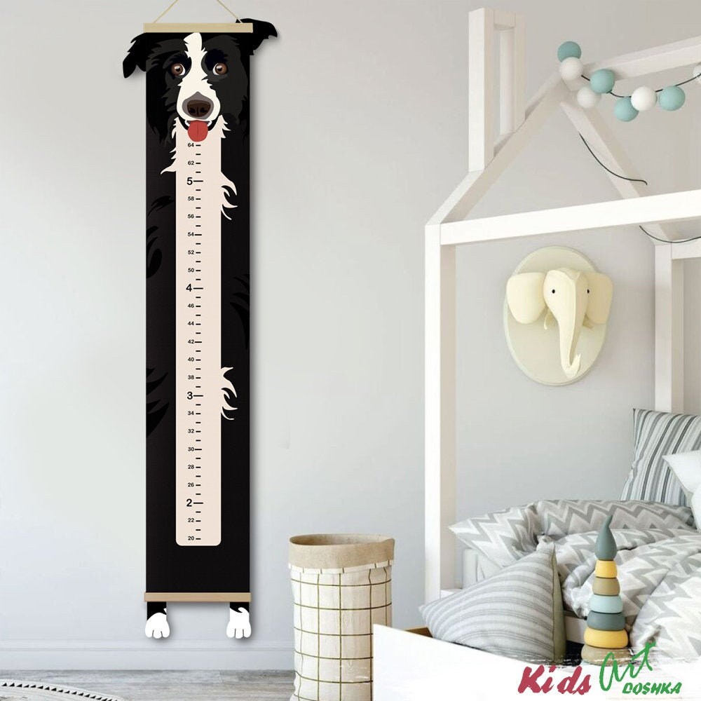 Growth chart dog Border collie art Boarder collie decor Etsy