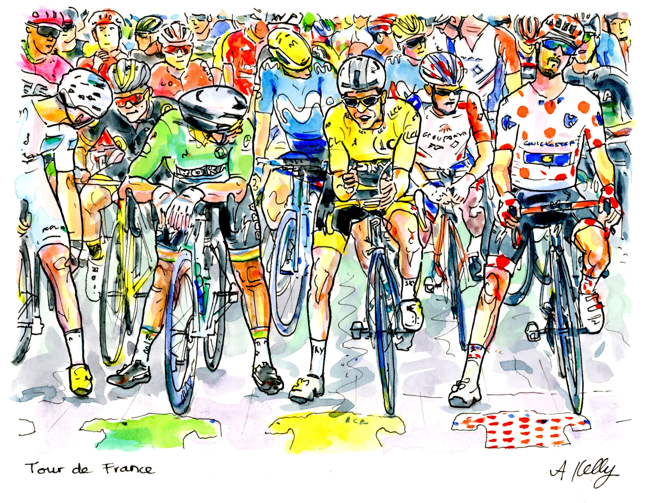 Boghandel sortie Abe Tour De France 2018: Stage 13 Départ En Couleur - Etsy
