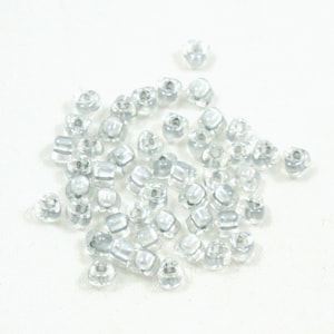 270 Miyuki Seed Beads Clear Glass Triangle Beads with Platinum Center TR1105 - 4mm Delica Japanese Color-Lined Triangle #5 Beads