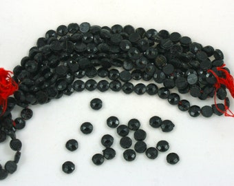 10 antique cabochons mourning jet bead 1CM5 diametre