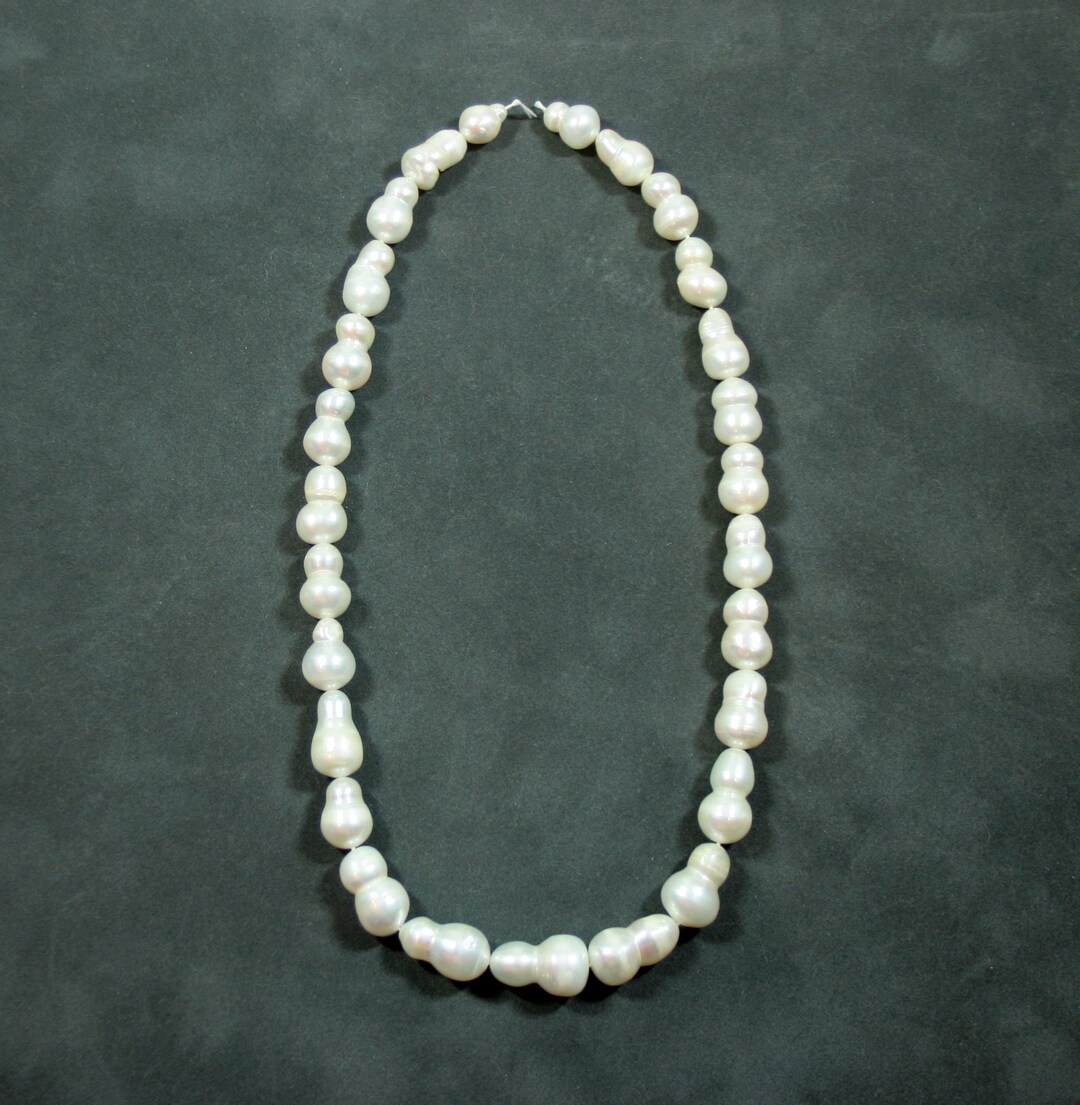 Graduated White Freshwater Pearls Peanut Pearl Double - Etsy