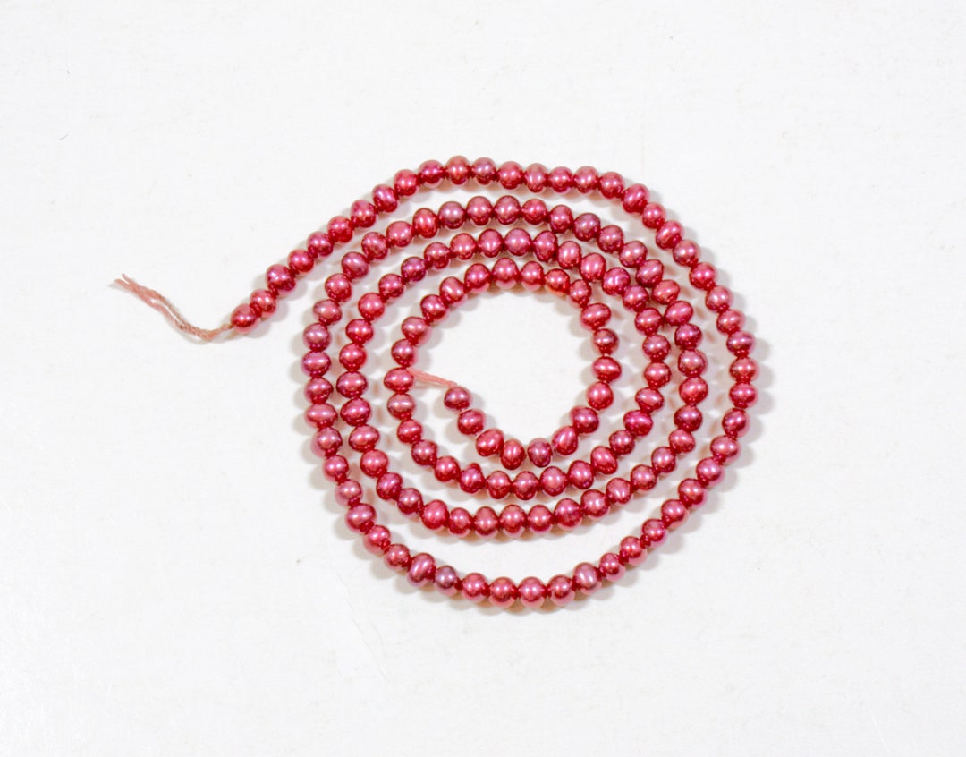 1 Strand Small 3mm Freshwater Pearls - Potato Oval Shape - Metallic ...