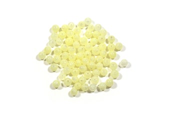 50 cuentas de vidrio vintage de color amarillo de 5 a 6 mm: cuentas de vidrio redondas