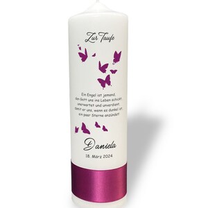 Baptism Candle with Butterflies Cardinal