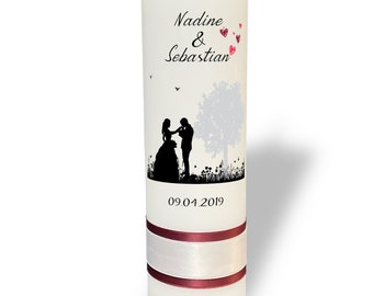 Candela nuziale - silhouette della sposa e dello sposo (personalizzata secondo richiesta / candela nuziale / candela nuziale / regalo / testimoni dello sposo / sposa e sposo / individuale)