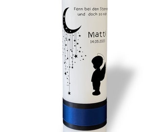 Mourning candle star child boy silhouette