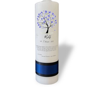 Mourning candle - tree of life blue